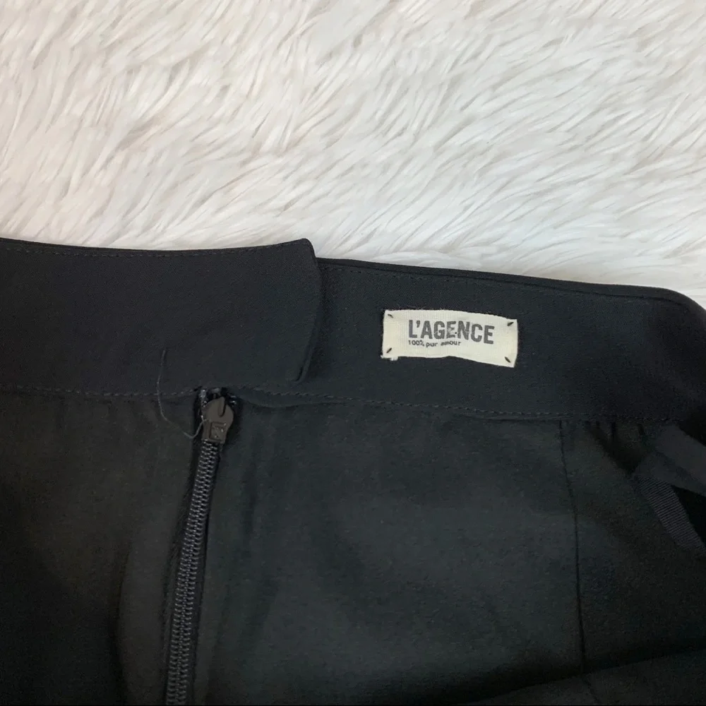 L'Agence slit front straight pencil Skirt‎ Black Patch Pockets